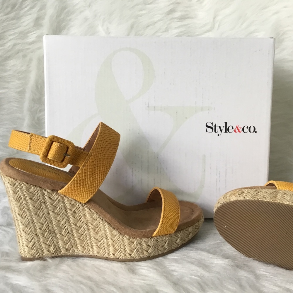 NEW Golden Style & Co Espadrille Wedge Sandal - Picture 3 of 4